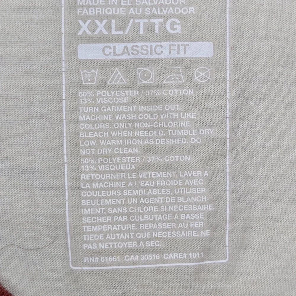 The North Face Men Shirt XXL Cream Logo Spellout Raglan Classic 3/4 Sleeve